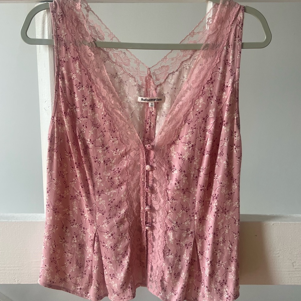 Reformation Cristina Top Baby's Breath - Size 6